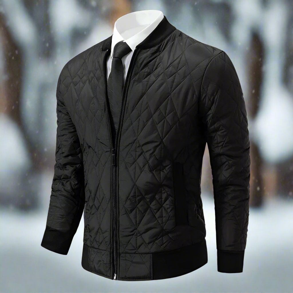 Drune | Bomberjacke Gepolstert Und Warm Diamantsteppung Gerippter Kragen