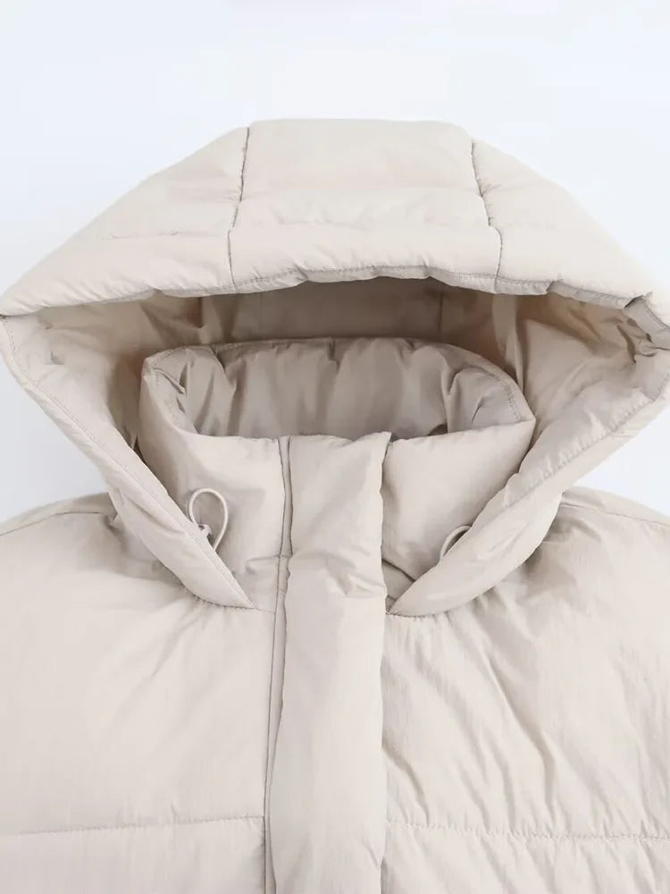 Drune | Pufferjacke mit Kapuze und Dickem Warmen Steppdesign