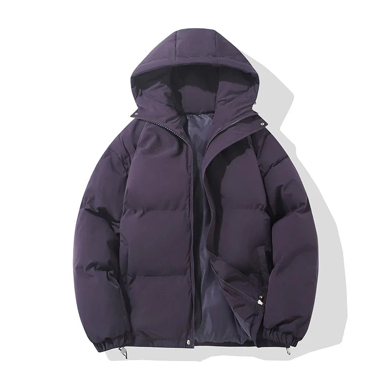 Drune | Jacke Damen Hoher Kragen Kapuzen Reißverschluss Design Baumwollgefütterte Jacke