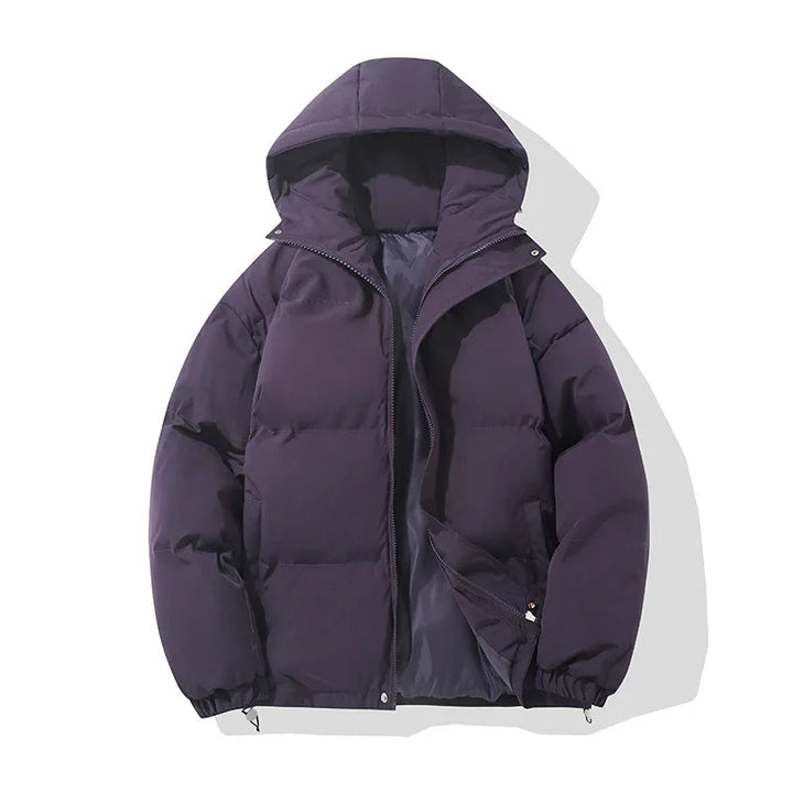 Drune | Jacke Damen Hoher Kragen Kapuzen Reißverschluss Design Baumwollgefütterte Jacke