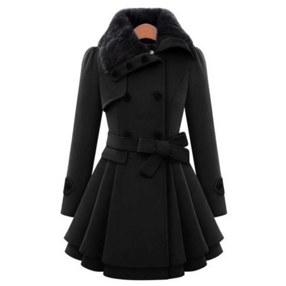 Drune | Damen Slim Fit Trenchcoat Eleganter Übermantel