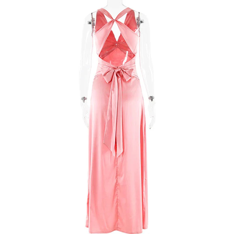 Drune | Schleife Rückenfrei Abend Maxi Kleid