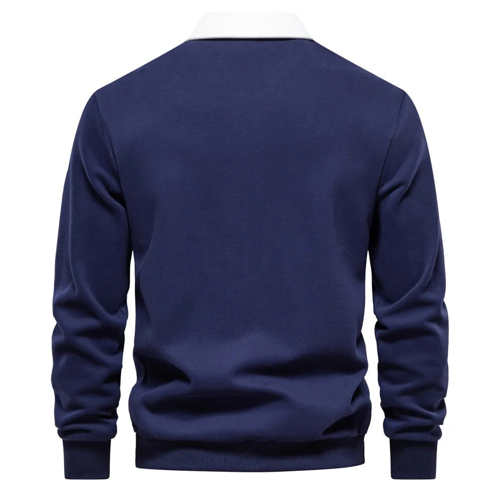 Drune | Langarm-Polo-Kragen-Sweatshirt