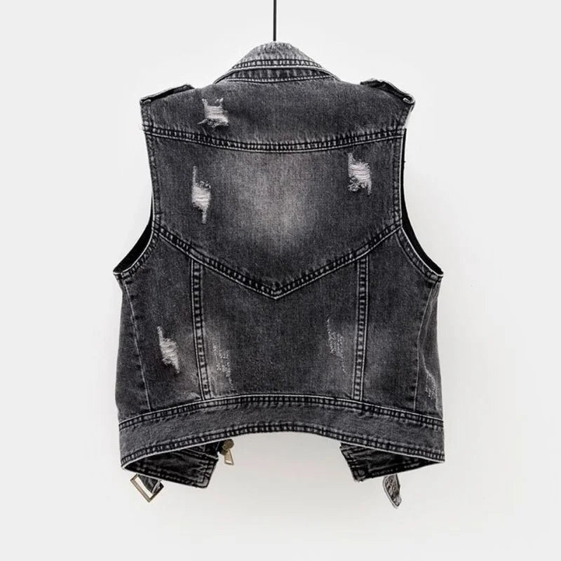 Drune | Distressed Denim Weste