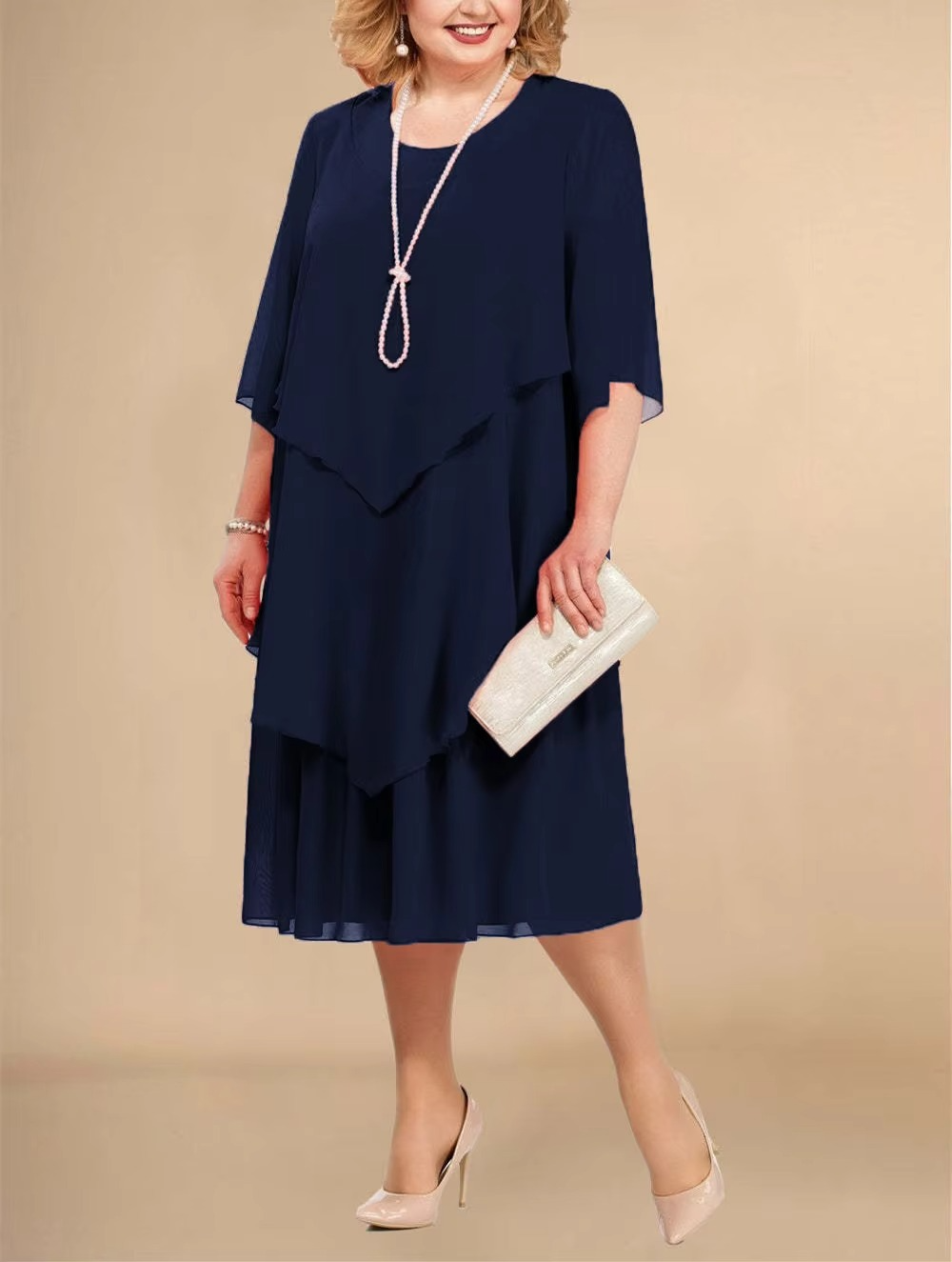 Drune | Elegantes Chiffonkleid mit Lagen-Look