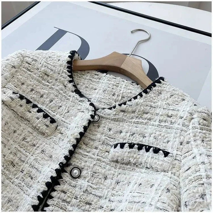 Drune | Tweedjacke - Kontrastbesatz - Elegant und feminin - Klassische Oberbekleidung