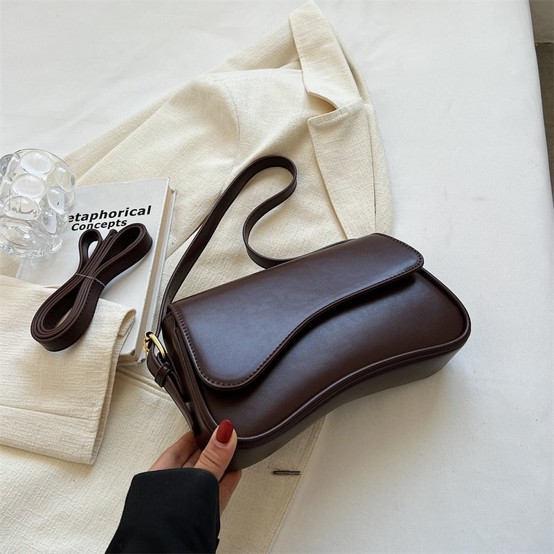 Drune Vintage Leder Crossbody-Taschen | Kleine Umhängetasche | Stilvolle Armpit Handtaschen und Geldbörsen