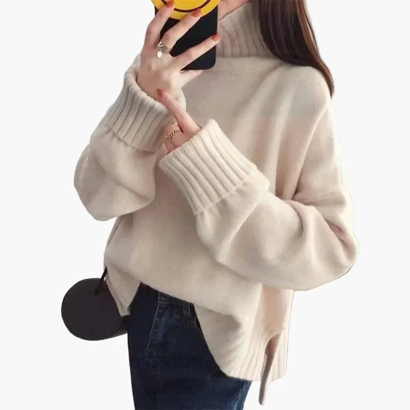 Drune | Oversize Pullover mit hohem Kragen - Modischer Koreanischer Stil für Herbst und Winter