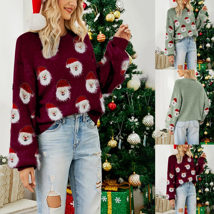 Drune - Hässlicher Weihnachtspulli - Santa Claus Muster Pullover