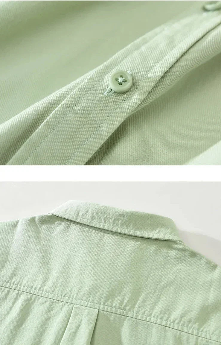 Drune | Lässige Langarmhemd Baumwolle Zeitloses Design