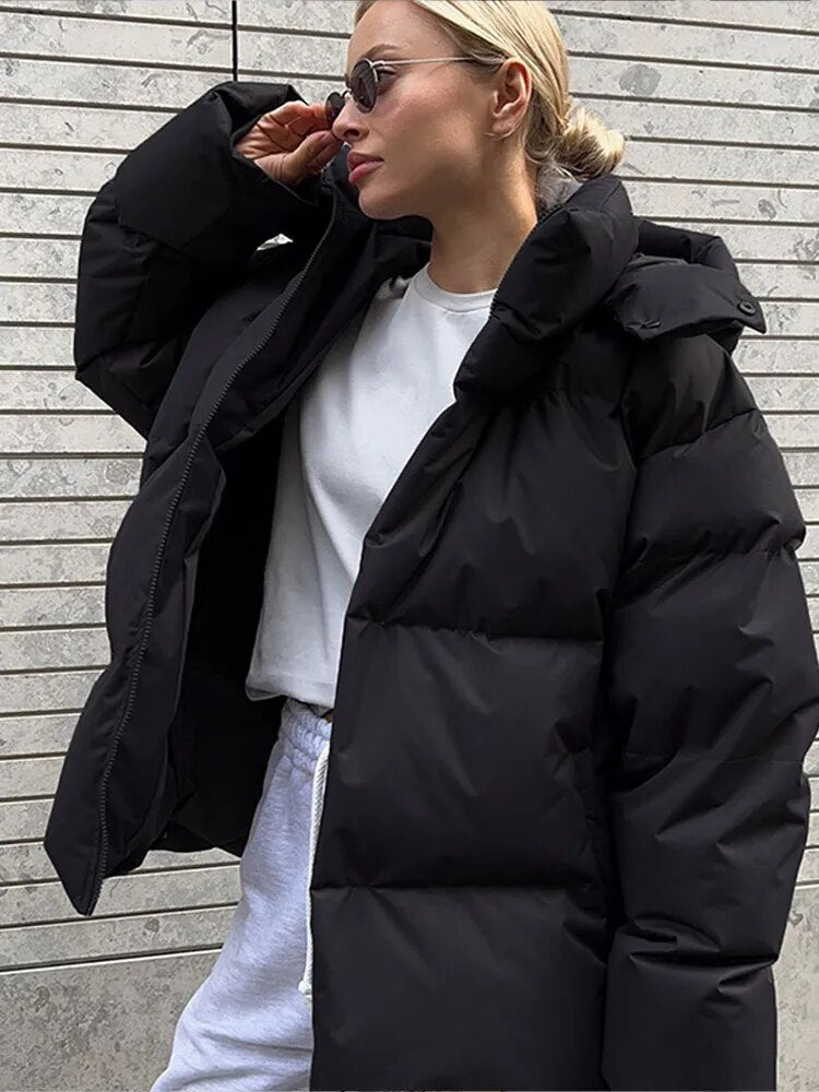 Drune | Oversized Puff-Hoodie-Jacke