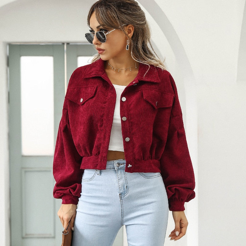 Drune | Cord Crop Jacke Herbstmode