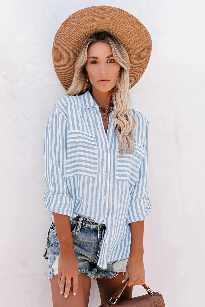 Drune | Klassisch Gestreiftes Button Down Hemd Für Damen