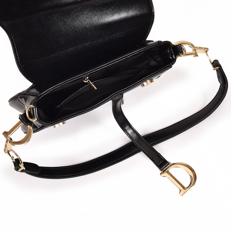 Drune | elegante Damen Umhängetasche - exklusive PU - lederne Satteltasche