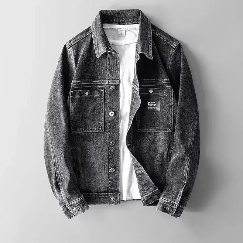 Drune | Denim Jeansjacke Knopfverschluss
