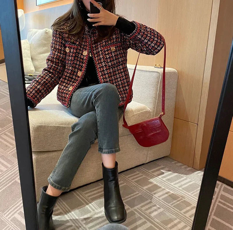 Drune | Elegante Kariertes Kurzjacke