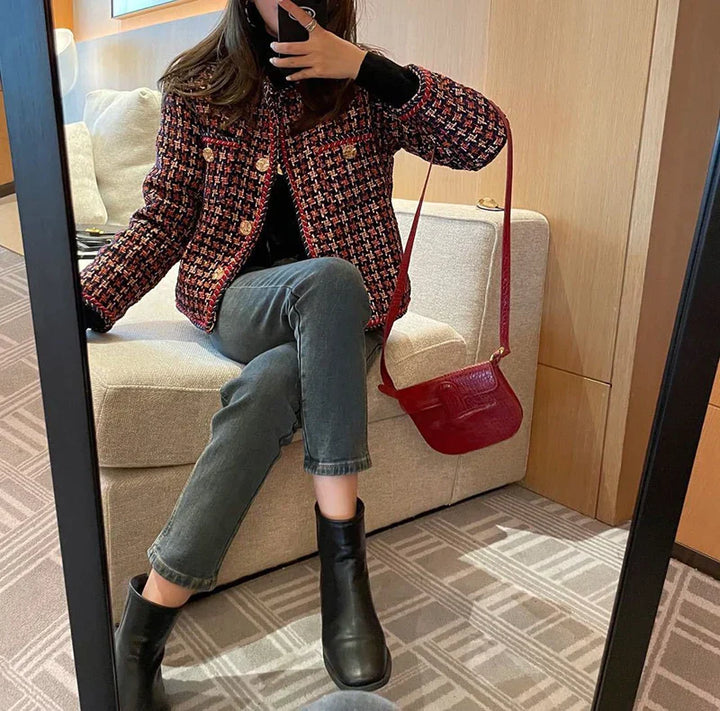 Drune | Elegante Kariertes Kurzjacke