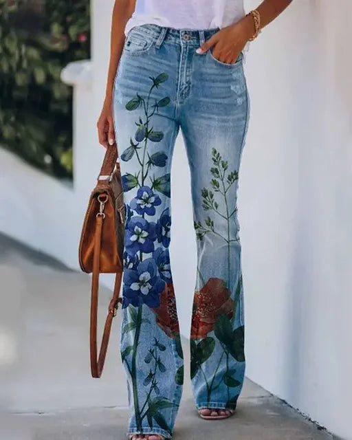 Damen Denim Flared Jeans mit Trendigem Schnitt & Hoher Passform | Drune