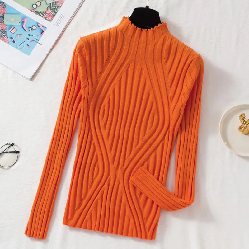 Drune | Damen Strickpullover mit Rollkragen und langen Ärmeln