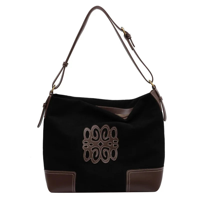 Drune | Damen Luxus Marke Messenger Taschen Retro Braun Crossbody Tote Taschen Eimer Clutch Tasche Einkauf Große Kapazität Reisetasche