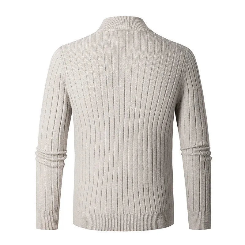 Drune | Strickpullover mit Stehkragen und Halbreißverschluss - Eleganter Freizeit- und Business-Look