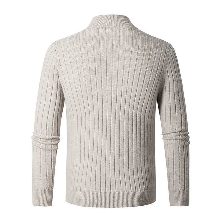 Drune | Strickpullover mit Stehkragen und Halbreißverschluss - Eleganter Freizeit- und Business-Look