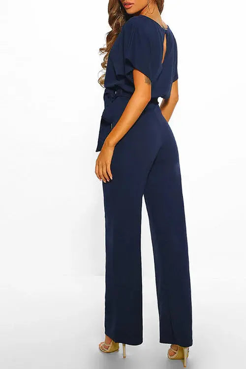 Drune | Eleganter Jumpsuit mit weitem Bein und Taillengürtel