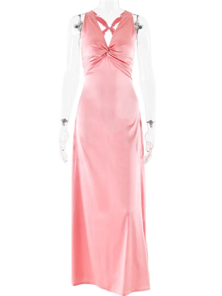 Drune | Schleife Rückenfrei Abend Maxi Kleid