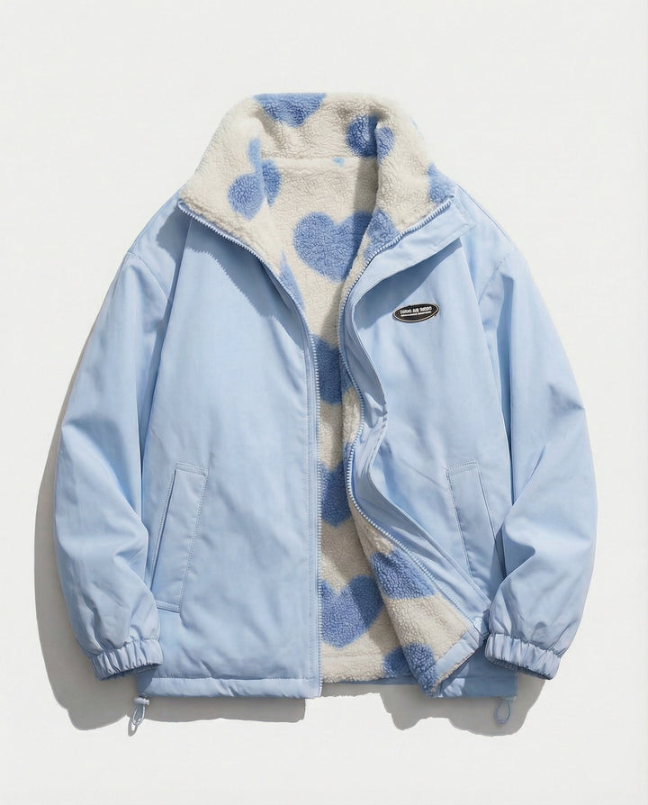 Damen Winterjacke aus Polyester mit Herz-Muster & Wärmender Fütterung | Drune