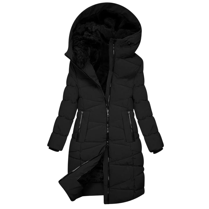 Drune | Winter Steppmantel Lang - Winddichte Kapuzenjacke mit Reißverschluss, Modisch & Elegant
