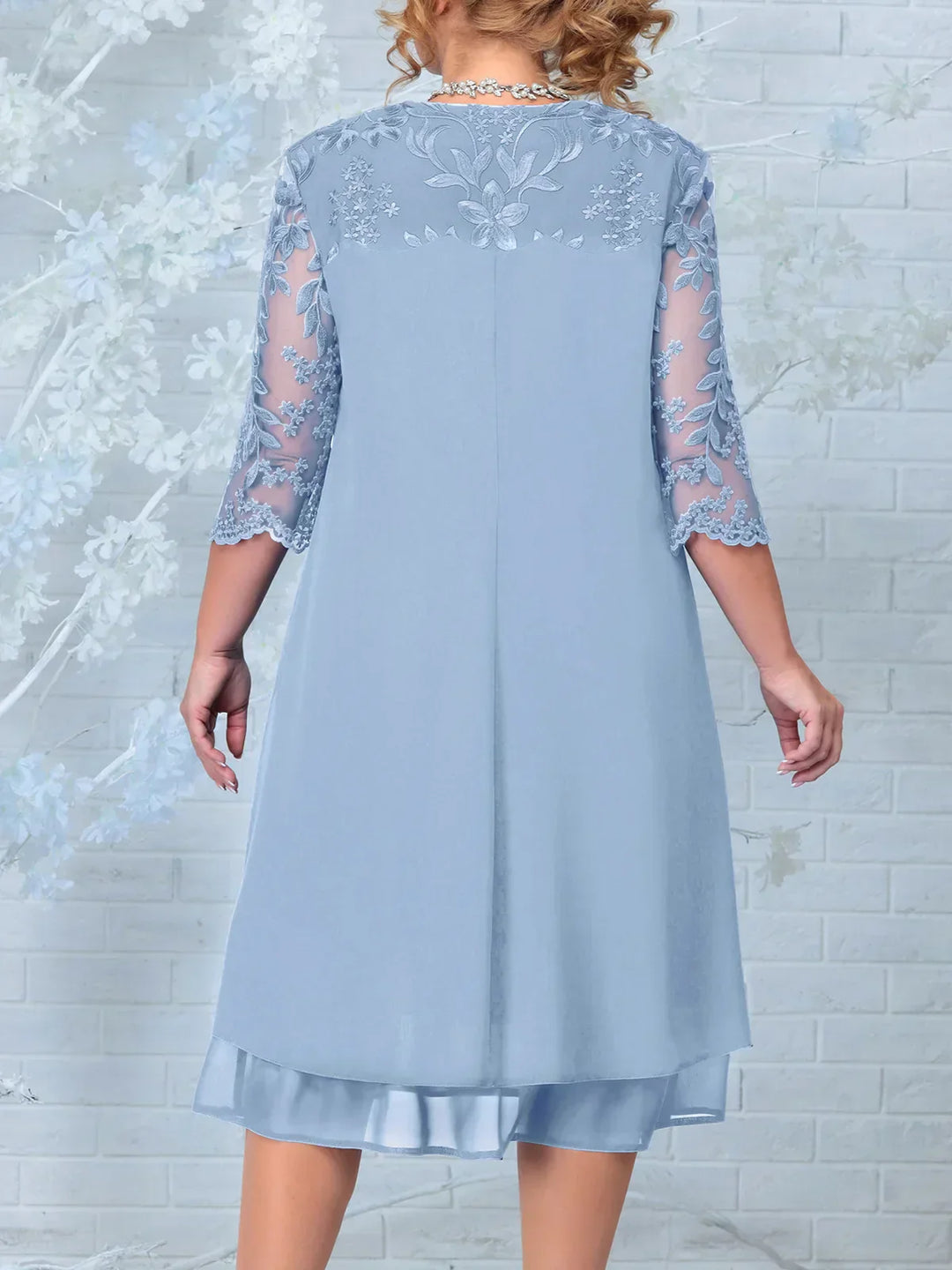Drune - Damen Elegantes Besticktes Abendkleid, Fließend & Figurbetont Geschnitten