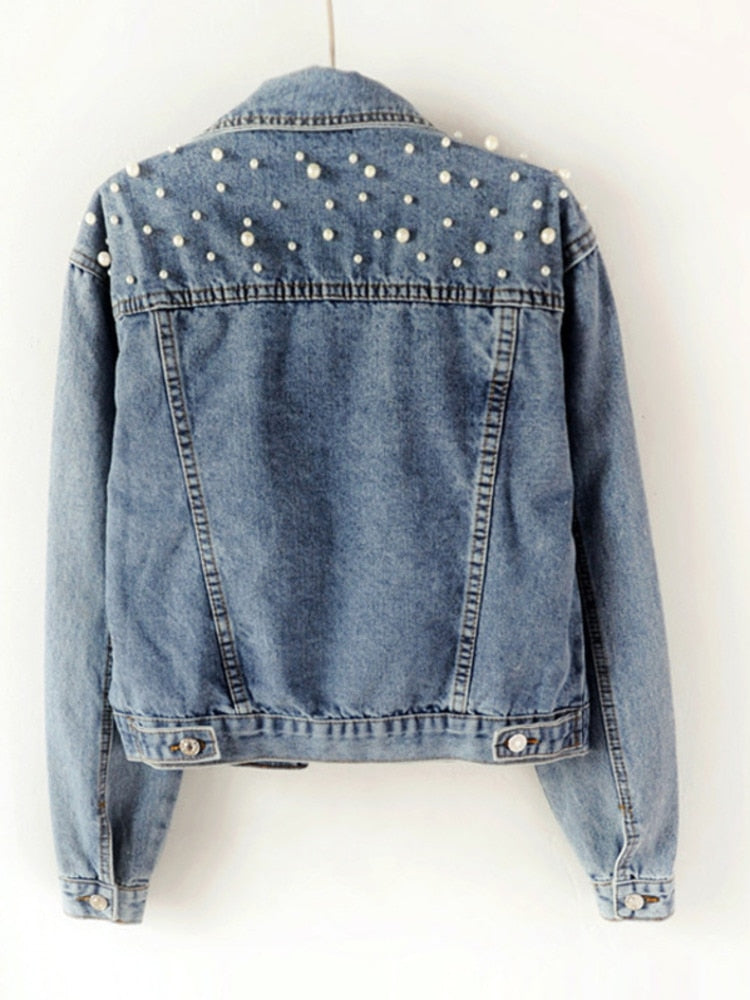 Drune | Eleganz geschmückt mit Perlen: Denimjacken