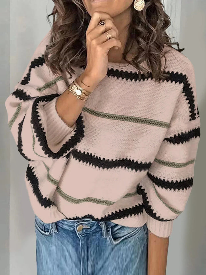 Drune | trendiger gestreifter Winterpullover