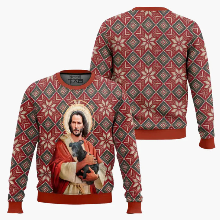 Drune | Ugly Christmas Sweater - Lustiger "Wick-Mas" Pullover für Fans, Weihnachten, Party