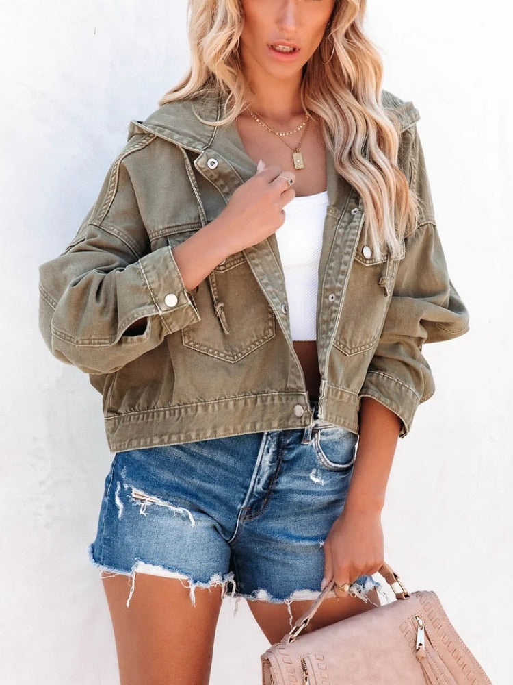 Drune | Cropped Denim Jacke