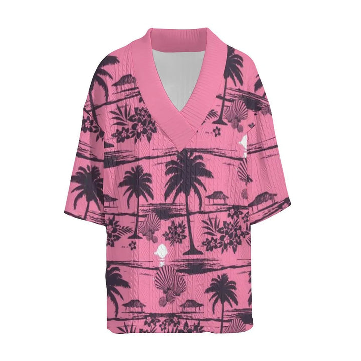 Drune Set - Rosa Palmen - Jacquard - Sommer