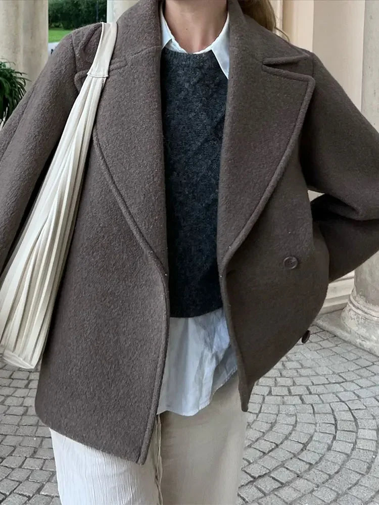 Drune | Damen Oversized Doppelreihiger Mantel