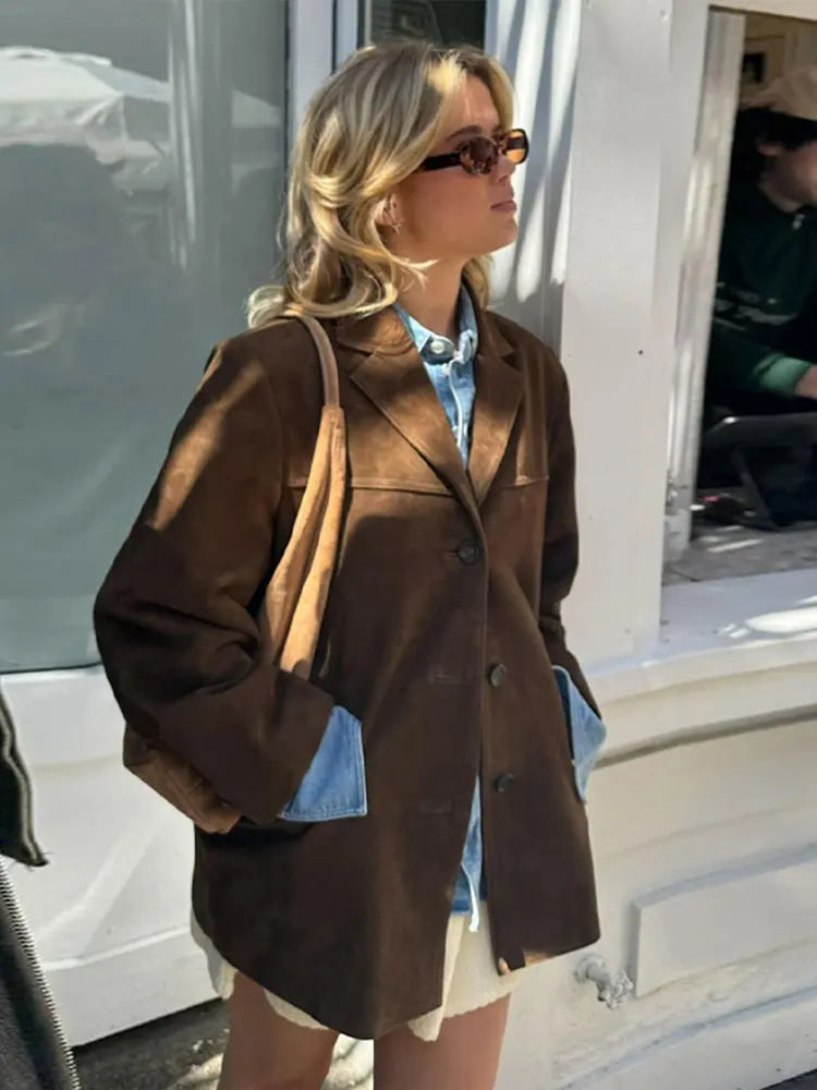Drune | Jacke Klassisch Braun Wild jacke