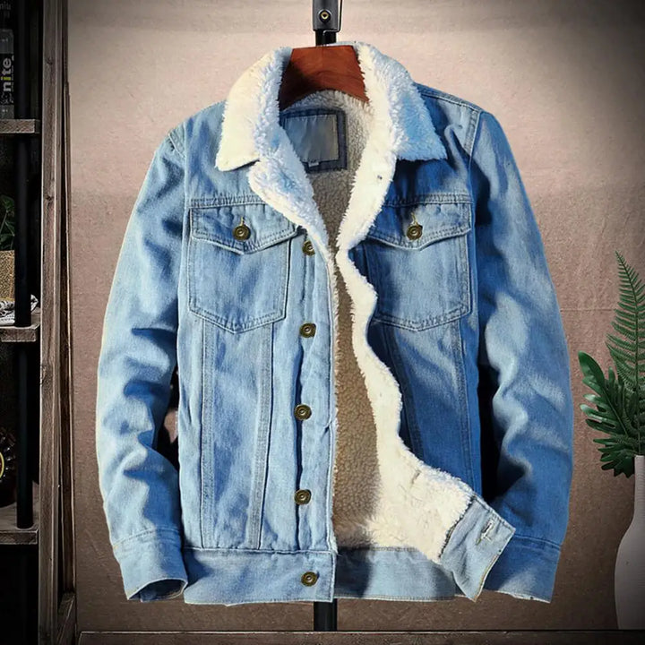 Drune | Stylische warme Sherpa Jeansjacke für Männer