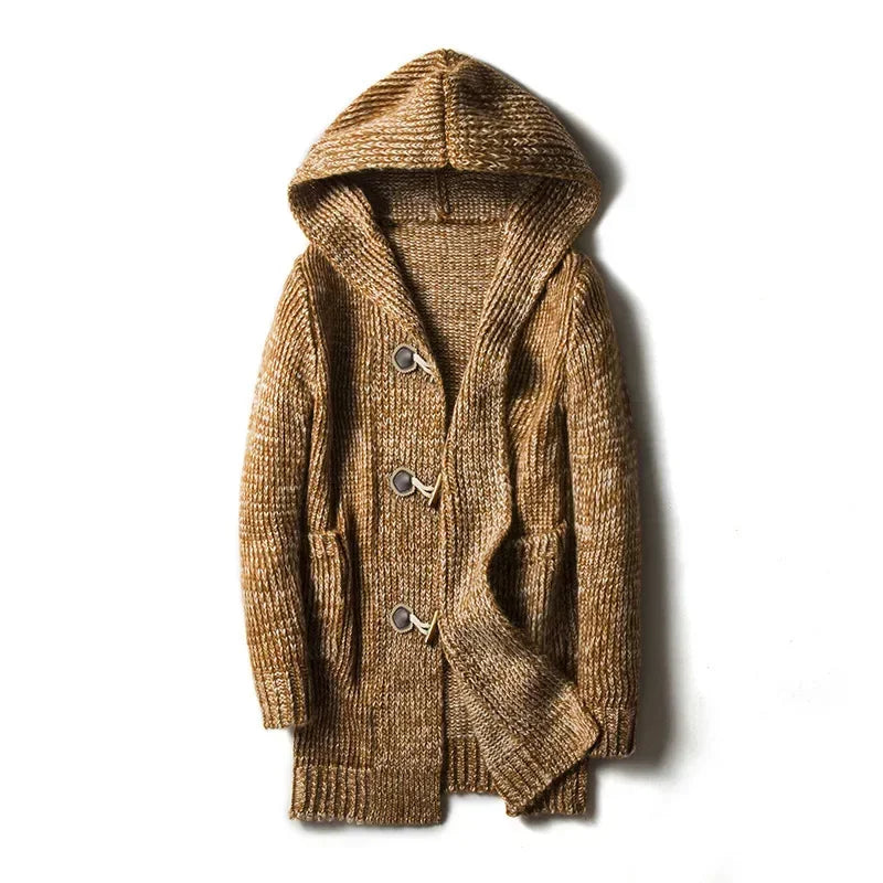 Drune | Grob gestrickte Jacke mit Kapuze für Herren