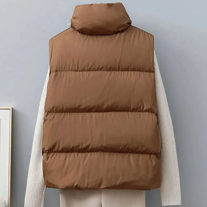 Drune | Kurze Pufferweste mit Hohem Kragen Polyester Minimalistisch, Komfortabel