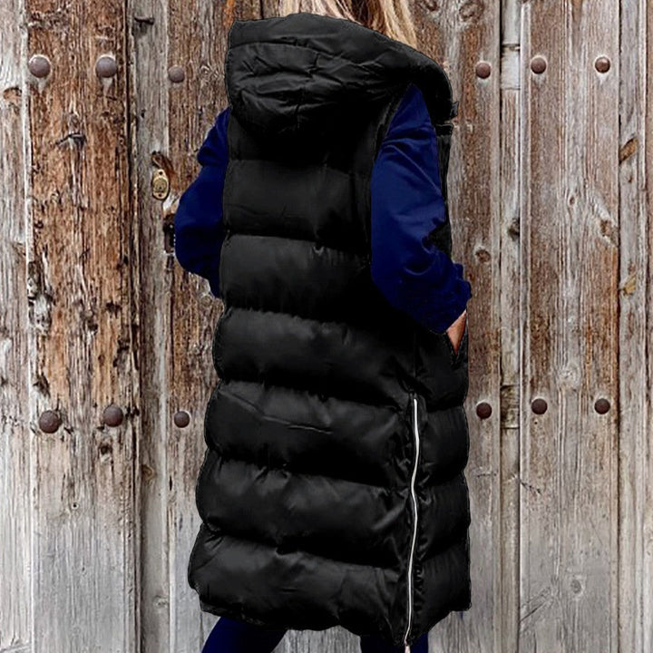 Drune Kapuze Lange Weste Lässig Mode Einreihig Jacke