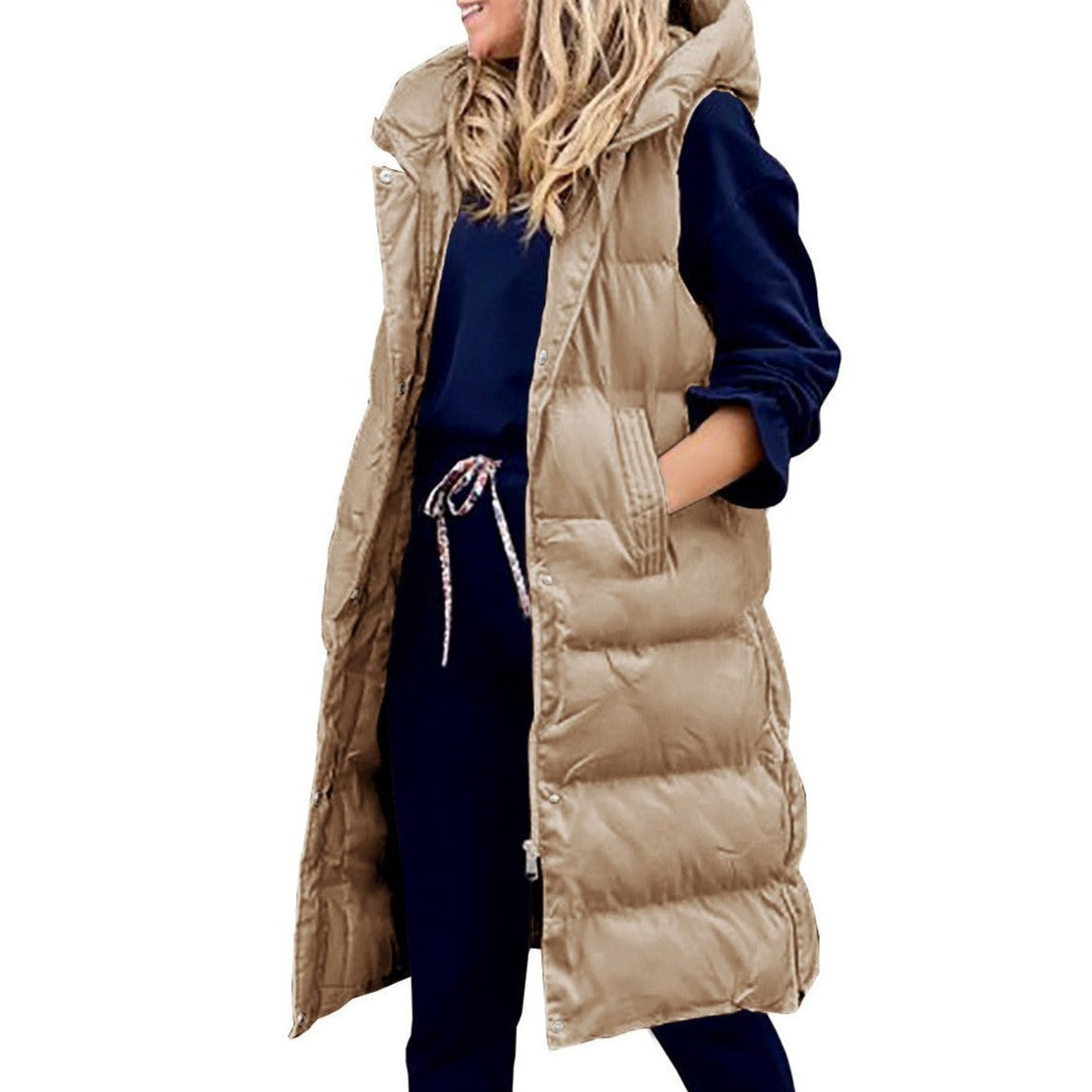 Drune | Kapuze Lange Weste Lässig Mode Einreihig Jacke
