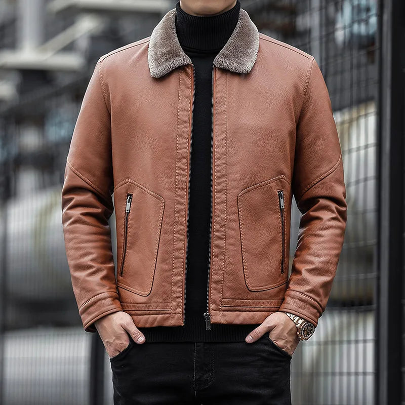 Drune | Lederjacke mit Kragen - Leon