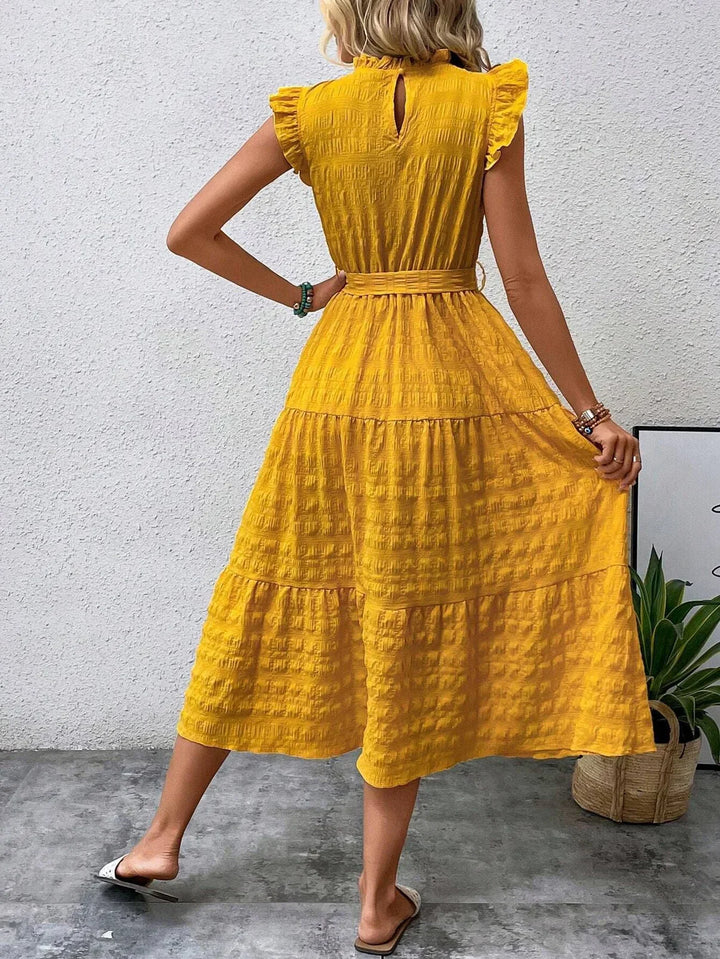 Drune | Baumwollkleid mit Rüschenärmeln