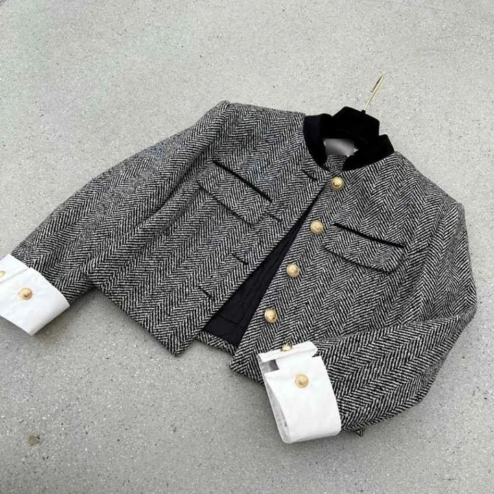 Drune | Karierte Jacke mit Metallknöpfen
