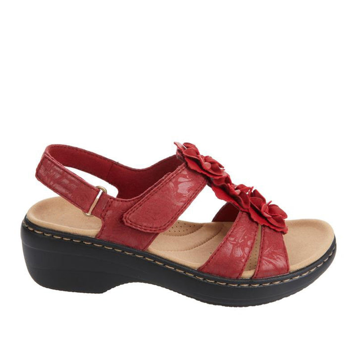 Drune | Orthopädische Sandalen mit Schwarzen Blumen