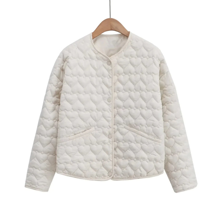 Drune | Steppjacke mit Herzen – Leichter Puffer mit Druckknöpfen