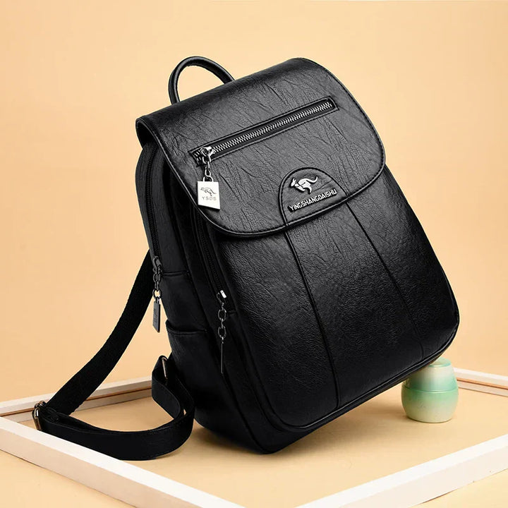 Drune | Großer Leder Rucksack Mit Diebstahlschutz Für Damen