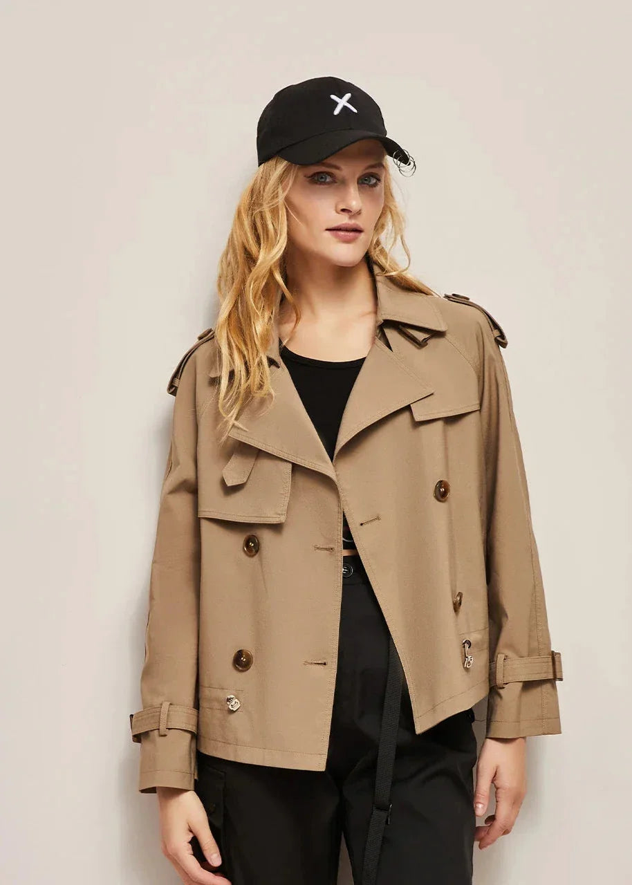 Drune | Doppelreihiger Trenchcoat für Damen - formelle und lässige Jacke